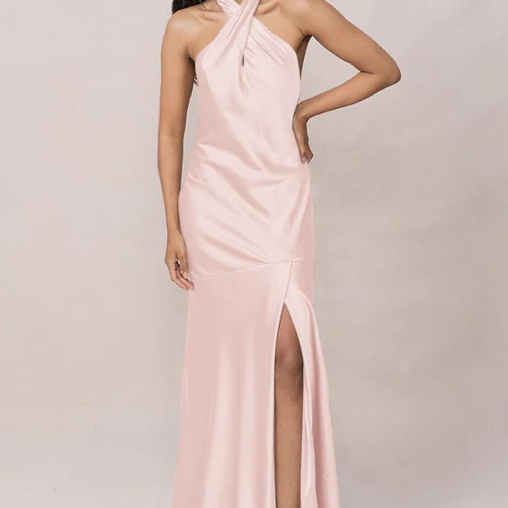 Revelry Athena Satin Bridesmaid Dress Blush 705